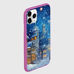 Чехол iPhone 11 Pro матовый Новогоднее настроение город, цвет: 3D-фиолетовый — фото 2