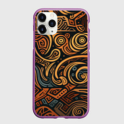 Чехол iPhone 11 Pro матовый Узор в викингском стиле, цвет: 3D-фиолетовый