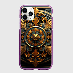 Чехол iPhone 11 Pro матовый Круглый орнамент в викингском стиле, цвет: 3D-фиолетовый