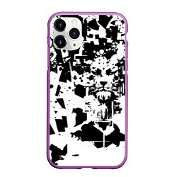 Чехол iPhone 11 Pro матовый Морда льва - абстракция, цвет: 3D-фиолетовый