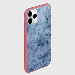 Чехол iPhone 11 Pro матовый Абстракция - сине-серая грусть, цвет: 3D-малиновый — фото 2