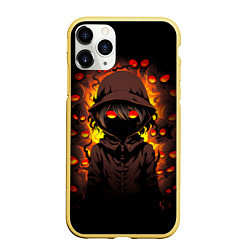 Чехол iPhone 11 Pro матовый Mysterious eyes, цвет: 3D-желтый