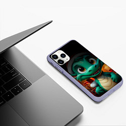 Чехол iPhone 11 Pro матовый Зеленый дракон 2024, цвет: 3D-светло-сиреневый — фото 2