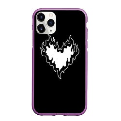 Чехол iPhone 11 Pro матовый Burning heart