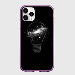 Чехол iPhone 11 Pro матовый Галактика в лампе, цвет: 3D-фиолетовый