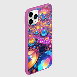 Чехол iPhone 11 Pro матовый Разноцветная декоративная абстракция, цвет: 3D-фиолетовый — фото 2