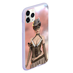 Чехол iPhone 11 Pro матовый Панк-леди в облаках, цвет: 3D-светло-сиреневый — фото 2