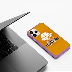 Чехол iPhone 11 Pro матовый Basketball - кольцо и мяч, цвет: 3D-фиолетовый — фото 2