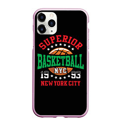 Чехол iPhone 11 Pro матовый Superior basketball, цвет: 3D-розовый