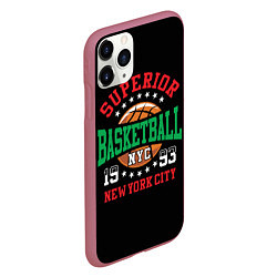 Чехол iPhone 11 Pro матовый Superior basketball, цвет: 3D-малиновый — фото 2