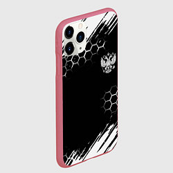 Чехол iPhone 11 Pro матовый Патриот России краски, цвет: 3D-малиновый — фото 2