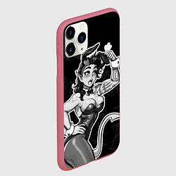 Чехол iPhone 11 Pro матовый Карлах в костюме зайки - baldurs gate, цвет: 3D-малиновый — фото 2