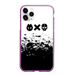 Чехол iPhone 11 Pro матовый Любовь смерь и роботы, цвет: 3D-фиолетовый