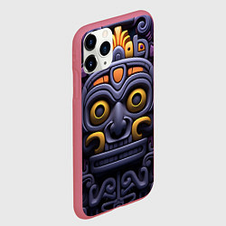 Чехол iPhone 11 Pro матовый Орнамент в стиле ацтеков, цвет: 3D-малиновый — фото 2