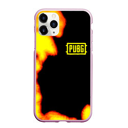 Чехол iPhone 11 Pro матовый PlayerUnknowns Battlegrounds fire, цвет: 3D-розовый