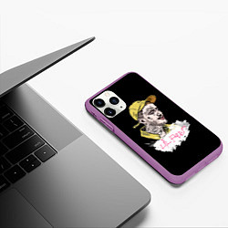 Чехол iPhone 11 Pro матовый Lil peep band steel, цвет: 3D-фиолетовый — фото 2