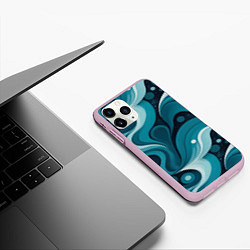 Чехол iPhone 11 Pro матовый Бирюзовая геометрия, цвет: 3D-розовый — фото 2