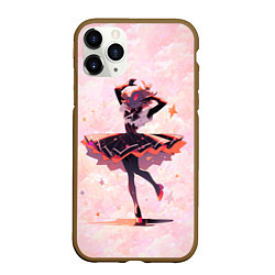Чехол iPhone 11 Pro матовый Балерина в Хэллоуин, цвет: 3D-коричневый