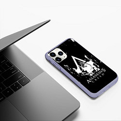 Чехол iPhone 11 Pro матовый Assassins Creed белые краски, цвет: 3D-светло-сиреневый — фото 2