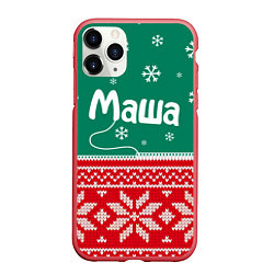 Чехол iPhone 11 Pro матовый Маша новогодний, цвет: 3D-красный