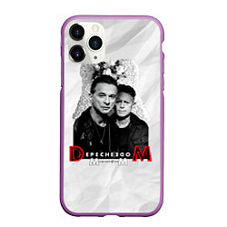 Чехол iPhone 11 Pro матовый Depeche Mode - Dave Gahan and Martin Gore с венком, цвет: 3D-фиолетовый