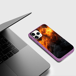 Чехол iPhone 11 Pro матовый Огонь и дым, цвет: 3D-фиолетовый — фото 2