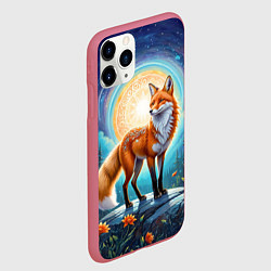 Чехол iPhone 11 Pro матовый Мистическая лиса тотем лисы, цвет: 3D-малиновый — фото 2