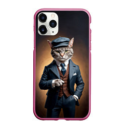 Чехол iPhone 11 Pro матовый Кот в стиле Томаса Шелби - Острые козырьки