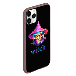 Чехол iPhone 11 Pro матовый Cartoon witch, цвет: 3D-коричневый — фото 2
