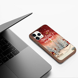 Чехол iPhone 11 Pro матовый Загадай желание новогодний фон, цвет: 3D-коричневый — фото 2