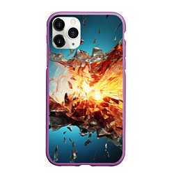 Чехол iPhone 11 Pro матовый Взрыв плиты, цвет: 3D-фиолетовый