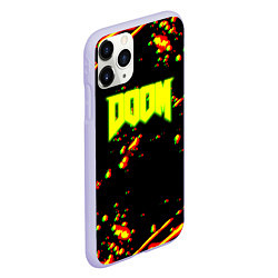 Чехол iPhone 11 Pro матовый Doom огненный марс блики, цвет: 3D-светло-сиреневый — фото 2