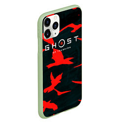 Чехол iPhone 11 Pro матовый Ghost of Tsushima samurai, цвет: 3D-салатовый — фото 2