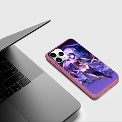 Чехол iPhone 11 Pro матовый Genshin Impact Shogun Raiden, цвет: 3D-малиновый — фото 2