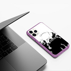 Чехол iPhone 11 Pro матовый Kojima Productions black flame, цвет: 3D-фиолетовый — фото 2