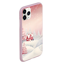 Чехол iPhone 11 Pro матовый Снежное сияние ночи, цвет: 3D-розовый — фото 2