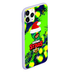 Чехол iPhone 11 Pro матовый Brawl stars leon green color, цвет: 3D-светло-сиреневый — фото 2