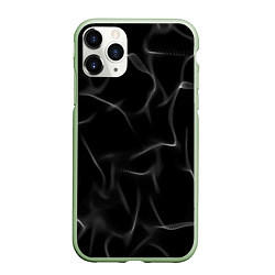 Чехол iPhone 11 Pro матовый Узор дыма, цвет: 3D-салатовый