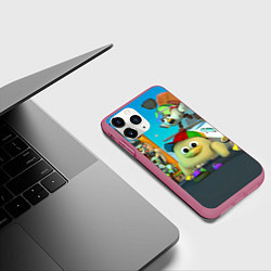 Чехол iPhone 11 Pro матовый Маленький Мальчик Чикен Ган, цвет: 3D-малиновый — фото 2