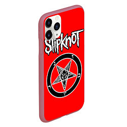 Чехол iPhone 11 Pro матовый Slipknot пентаграмма, цвет: 3D-малиновый — фото 2