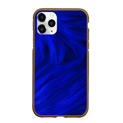 Чехол iPhone 11 Pro матовый Текстура синей шерсти, цвет: 3D-коричневый