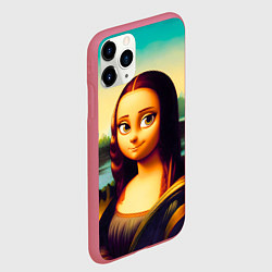 Чехол iPhone 11 Pro матовый Нейросеть - Мона Лиза в стиле Pixar, цвет: 3D-малиновый — фото 2