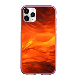 Чехол iPhone 11 Pro матовый Яркий огонь, цвет: 3D-малиновый