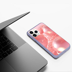 Чехол iPhone 11 Pro матовый Розовые шары, цвет: 3D-светло-сиреневый — фото 2