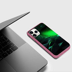 Чехол iPhone 11 Pro матовый Абстракция как зеленый мир, цвет: 3D-малиновый — фото 2