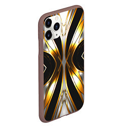 Чехол iPhone 11 Pro матовый Неоновый узор стальная бабочка, цвет: 3D-коричневый — фото 2