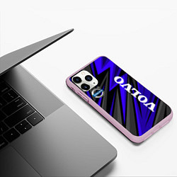 Чехол iPhone 11 Pro матовый Volvo - Синий спортивный, цвет: 3D-розовый — фото 2