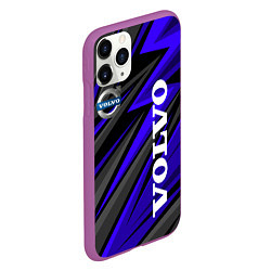 Чехол iPhone 11 Pro матовый Volvo - Синий спортивный, цвет: 3D-фиолетовый — фото 2