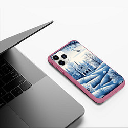 Чехол iPhone 11 Pro матовый Пушистые завитки, цвет: 3D-малиновый — фото 2
