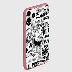 Чехол iPhone 11 Pro матовый Lil peep автограф, цвет: 3D-малиновый — фото 2